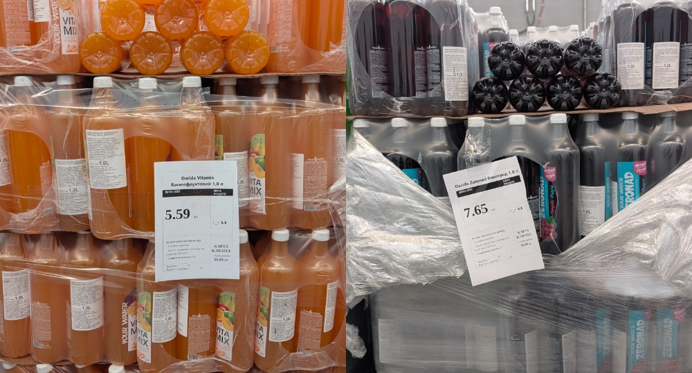 напитки фруктовые на прилавках