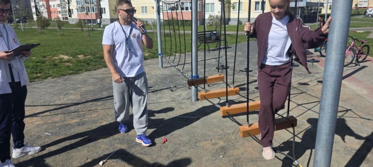 Веровочная трасса в Барановичах около парка