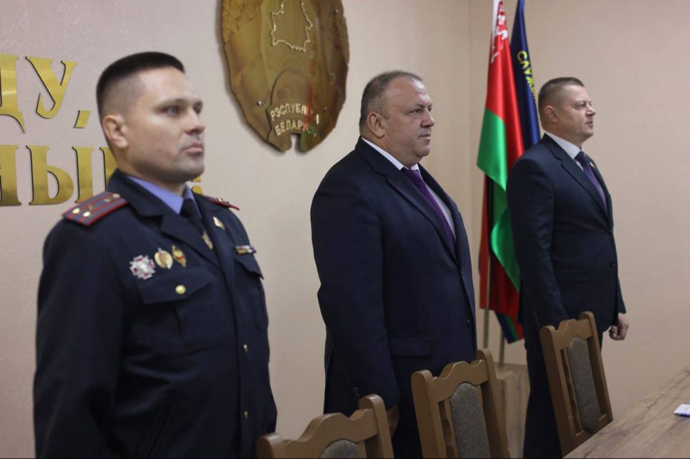 Представление нового начальника Ленинского РОВД Бреста Максима Лукьянчика. Фото: УВД Брестского облисполкома